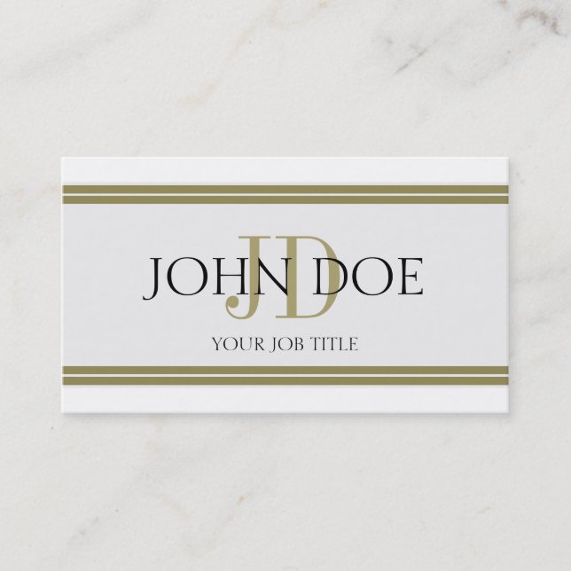 Cartão De Visita Listras do ouro branco de YourJobTitle (Frente)