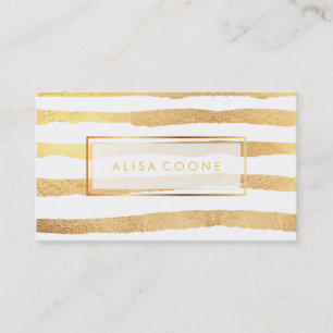 Cartão De Visita Listras do ouro do falso de PixDezines
