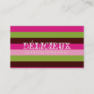 Cartão De Visita listras dos doces 311-Delicieux