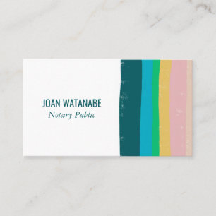 Cartão De Visita Listras Douradas Mínimas Rosa Verde Feitas à Mã