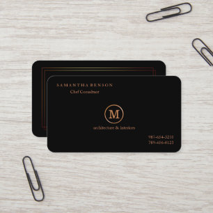 Cartão De Visita Listras Douradas Monogramadas Estilista Moderno Az