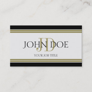 Cartão De Visita Listras Dourados pretas de YourJobTitle