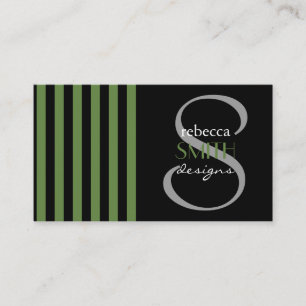 Cartão De Visita Listras (linhas paralelas) - verde preto