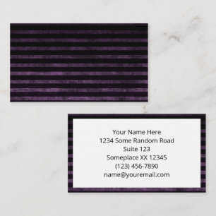 Cartão De Visita Listras Ombre Grunge Preto e Roxo