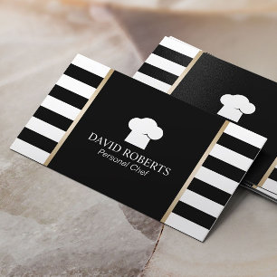 Cartão De Visita Listras pretas da padaria do cozinheiro chefe &