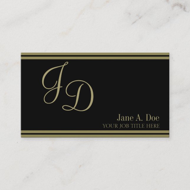 Cartão De Visita Listras pretas de YourProfession/Dourados (Frente)