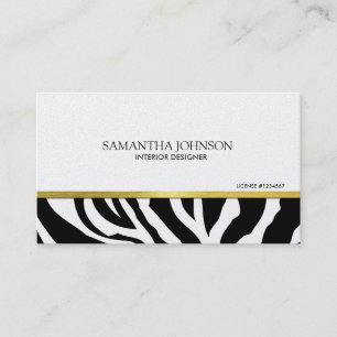 Cartão De Visita Listras pretas & Dourados modernas & elegantes da