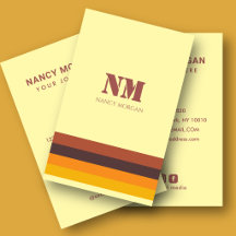 Listras Retrô dos Anos 70 Monograma Amarelo