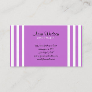 Cartão De Visita Listras Roxas, Listras Brancas, Padrões Lançados