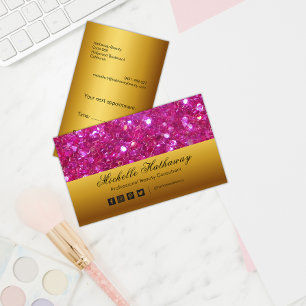 Cartão De Visita Literatura rosa e consultor de beleza Dourada