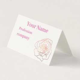 Cartão De Visita Lítima Dourada de Rosa Floral
