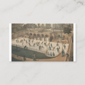 Cartão De Visita Litografia de Patinação no Gelo da Era Vitoriana