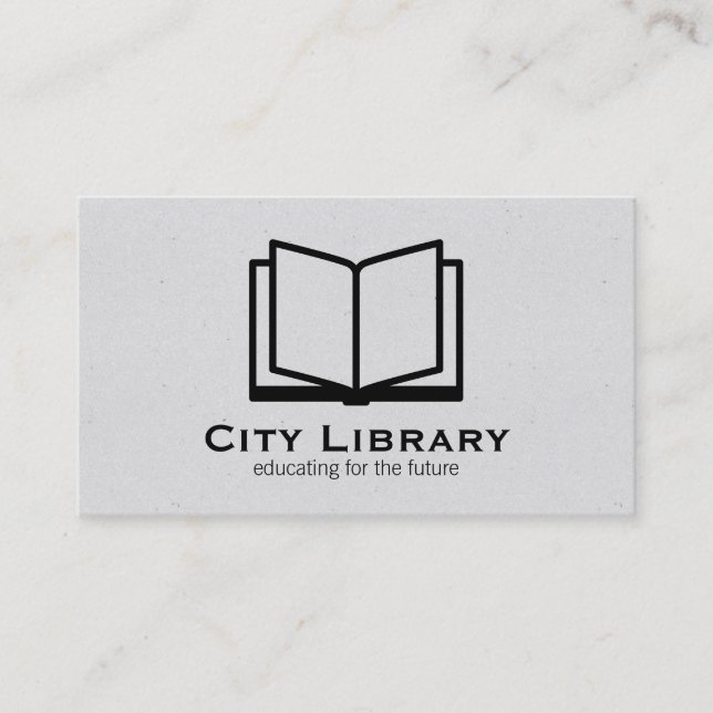 Cartão De Visita Livro aberto (textura da cinza) (Frente)