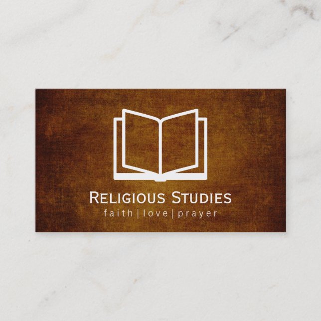 Cartão De Visita Livro Aberto (Textura Vintage) (Frente)