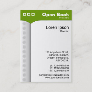 Cartão De Visita Livro Aberto (Vertical) - Verde