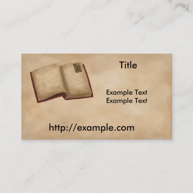 Cartão De Visita Livro da árvore genealógica (Frente)