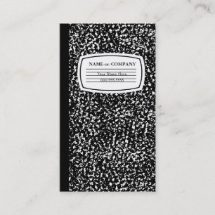 Cartão De Visita livro preto e branco da composição