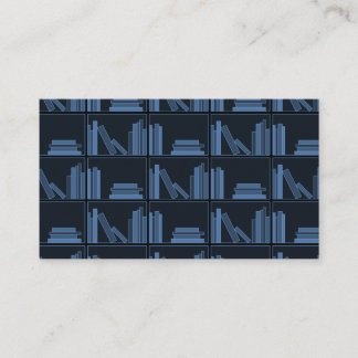 Cartão De Visita Livros azuis escuro na prateleira