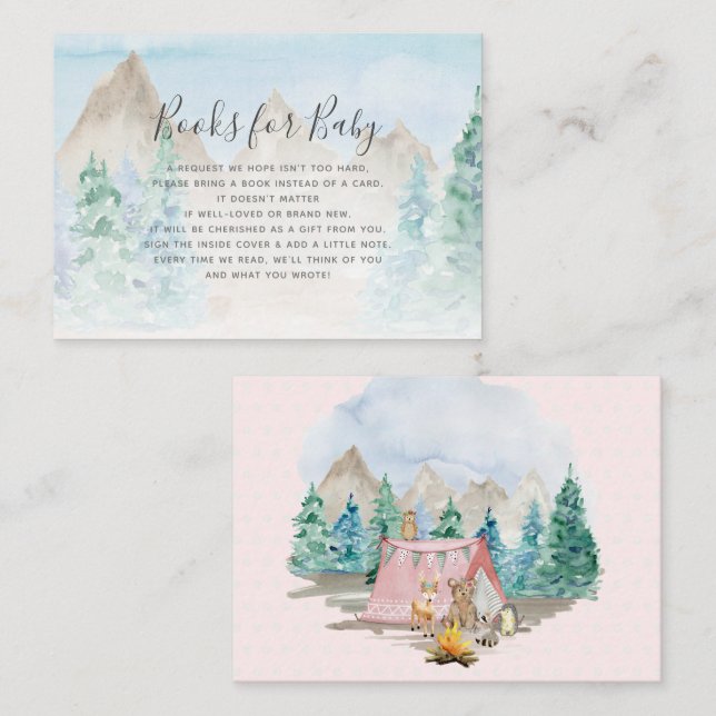 Cartão De Visita Livros de acampamento de animais florestais para r (Frente/Verso)