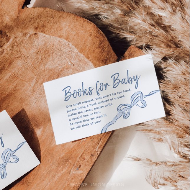 Cartão De Visita Livros de Chá de fraldas de Arco Azul Desenhado à  (Criador carregado)