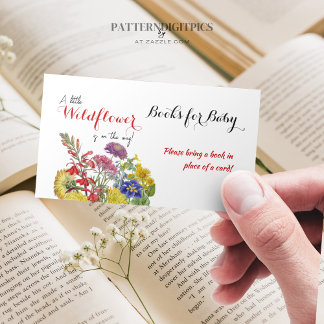 Cartão De Visita Livros de Chá de fraldas Floral de Flor de Flor Se