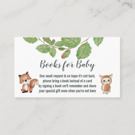 Cartão De Visita Livros Para Animais Da Floresta De Fralda/Bebê