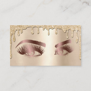 Cartão De Visita Lixo Dourado Makeup Artista Olho Bela Salão Lash