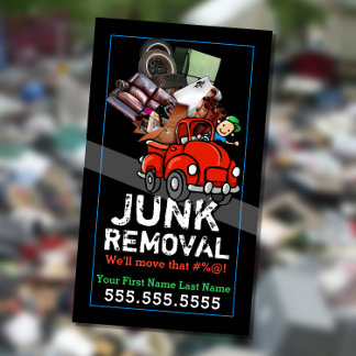 Cartão De Visita Lixo Lixiviando Remoção de Lixo Vermelho Cuto