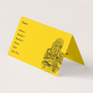 Cartão De Visita Lobo e Raven - Design preto e amarelo