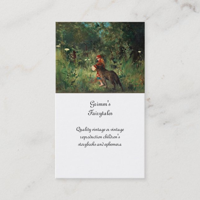 Cartão De Visita Lobo no Caminho com Vermelho (Frente)