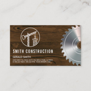 Cartão De Visita Local de construção   Madeira e serra