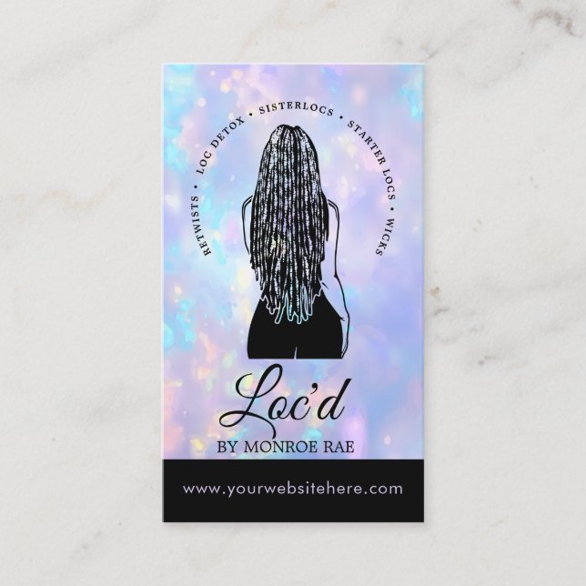 Cartão De Visita Loctitian & Loc Stylist Beauty Salon Opal (Frente)