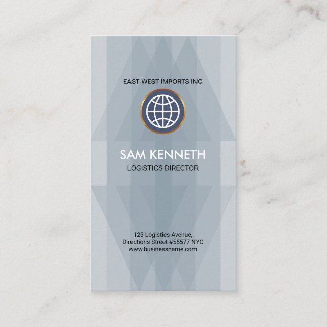 Cartão De Visita Logística afiada dobro elegante lisa simples das (Frente)