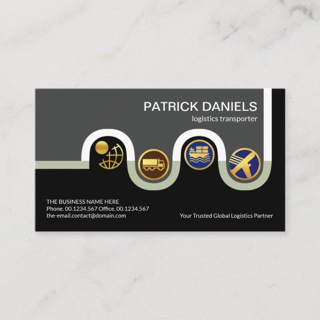 Cartão De Visita Logística da estrada de distribuição criativa  (Frente)