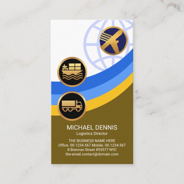 Cartão De Visita Logistics Global Layers Supply Chain Management (Frente)