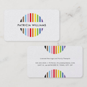 Cartão De Visita LOGO COLORIDO MINIMALISTA MODERNO arco-íris orgulh
