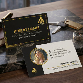 Cartão De Visita Logo & Photo Modern Minimalist Realtor Broker Agen