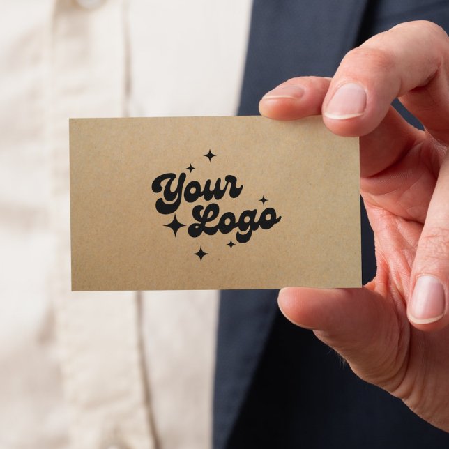 Cartão De Visita Logo Rustic Kraft Business Card (Criador carregado)