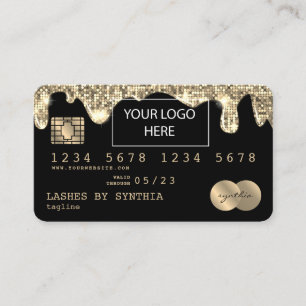 Cartão De Visita Logotipo adicional Dourado de gotejamento de estil