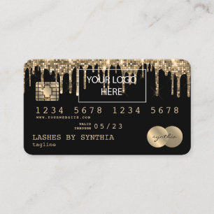 Cartão De Visita Logotipo adicional Dourado de gotejamento de estil