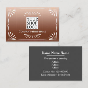Cartão De Visita Logotipo Art Deco em Cobre