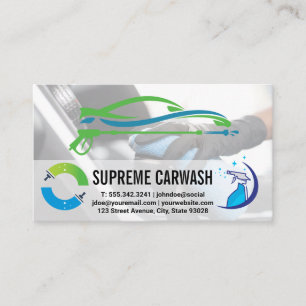 Cartão De Visita Logotipo automático de lavagem de carro Ferramen