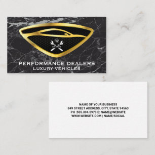 Cartão De Visita Logotipo automático   Metálico Dourado   Marble