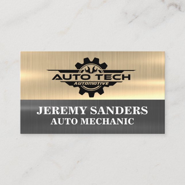 Cartão De Visita Logotipo Automotivo Auto Tech | Metálico (Frente)