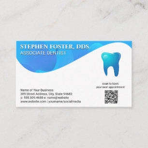 Cartão De Visita Logotipo Bluetooth Odontologia Código QR pers