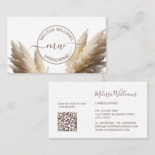 Cartão De Visita Logotipo Boho de Grama das Pampas Foto