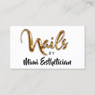 Cartão De Visita Logotipo Branco do Script Red Unhas Artist do Unha