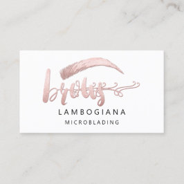 Cartão De Visita Logotipo Broad Microblade Social Media White Rose 