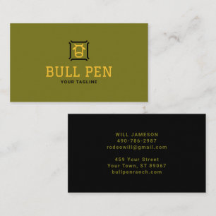 Cartão De Visita Logotipo Bull Pen   Marca de Finanças ou Força