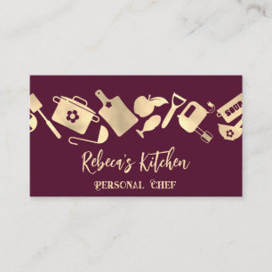 Cartão De Visita Logotipo Catering do Restaurante do Chef Pessoal Q